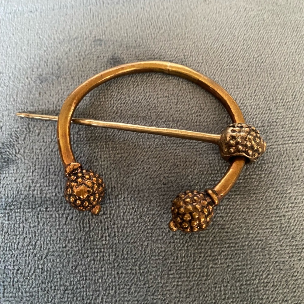 Vintage Celtic Brass Pin Brooch
